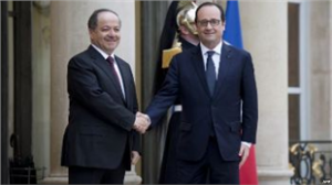 الرئيس الفرنسي يلتقي مع بارزاني