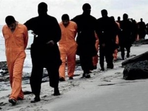تنظيم الدولة الاسلامية يبث شريطا مصورا يظهر ذبح 21 مصريا كان قد اختطفهم في وقت سابق