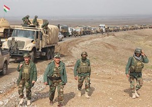 قوات البشمركة الكردية تشن هجوما على الدولة الاسلامية في شمال العراق