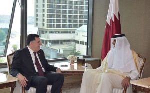 السراج يبحث مع أمير دولة قطر سبل تعزيز التعاون بين ليبيا وقطر